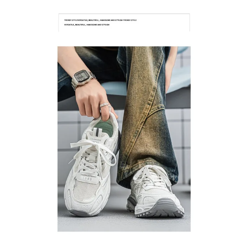 Men's Height Increasing Mesh Sneakers 2026 Summer Anti Slip All Mat Casual Sports Footwear