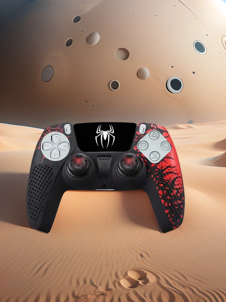 Peau de contrôleur antidérapante pour contrôleur PS5, étui en Silicone avec espaces de poignée de pouce et autocollant de pavé tactile pour contrôleur PS5