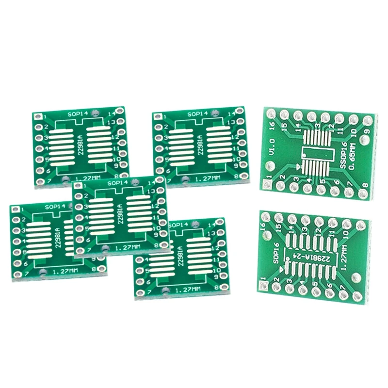 Retail 20Pcs Sop14 Ssop14 Tssop14 To Dip14 Pcb Smd Dip/Adapter Plate Pitch 1.27/0.65Mm & 20Pcs Sop16 Ssop16 Tssop16 To Dip16 0.6