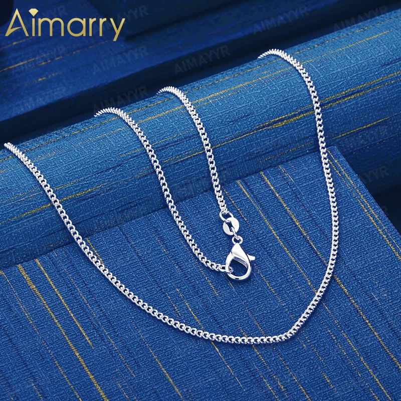 925 Sterling Silver 2mm Minimalist O-shaped Necklace 16-30 Inches Women's Party Banquet Engagement Wedding Fashion Jewelry
