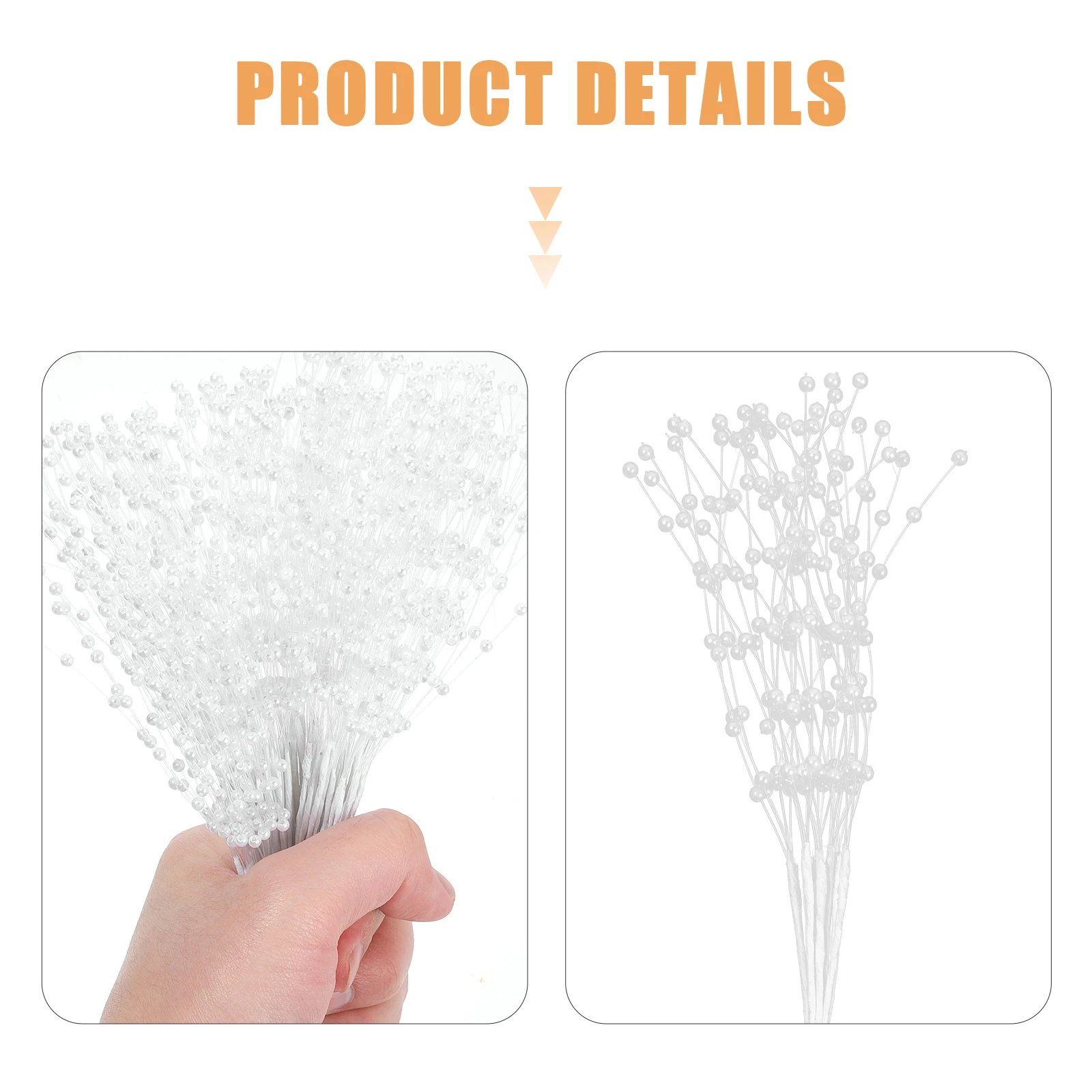 

100pcs Artificial Pearl Spray Beads String Diy Floral Craft Supplies Wedding Garland Decor Bouquet Picks Stem Pearl Vase Filler
