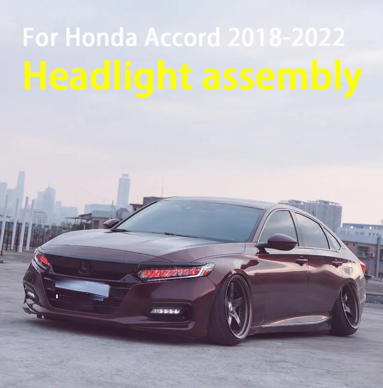 

Car Head lamp For Honda Accord G10 LED Headlight 2018-2022 Headlights Accord DRL Turn Signal High Beam Angel Eye Projector Lens