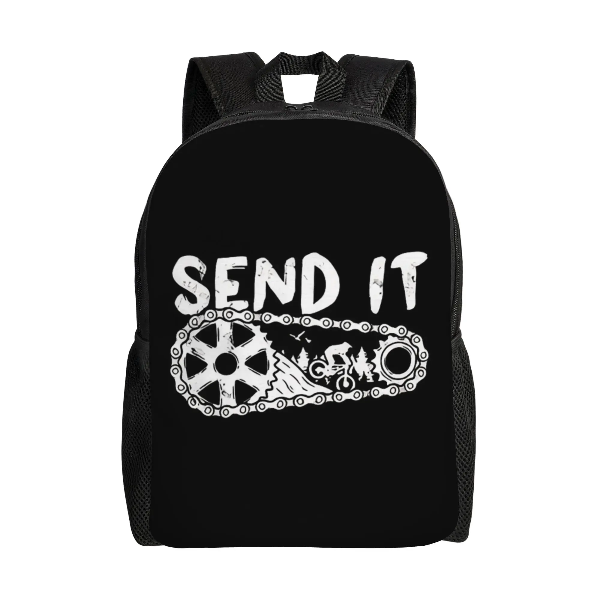 Laptop Bag Back to school season Mountain Bike Chain MTB Biker Send It  Multi-Function Backpack