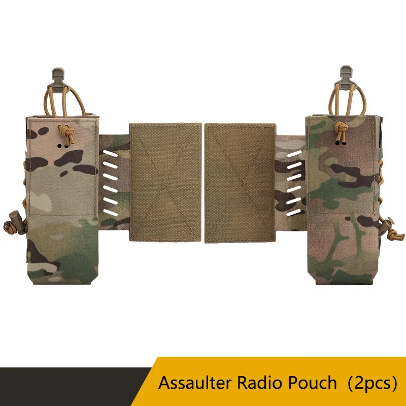 Assaulter Radio Pouch, Adapt to Multiple Radio, Adjustable Size, Tactical Vest with Magic Tape, 2Pcs