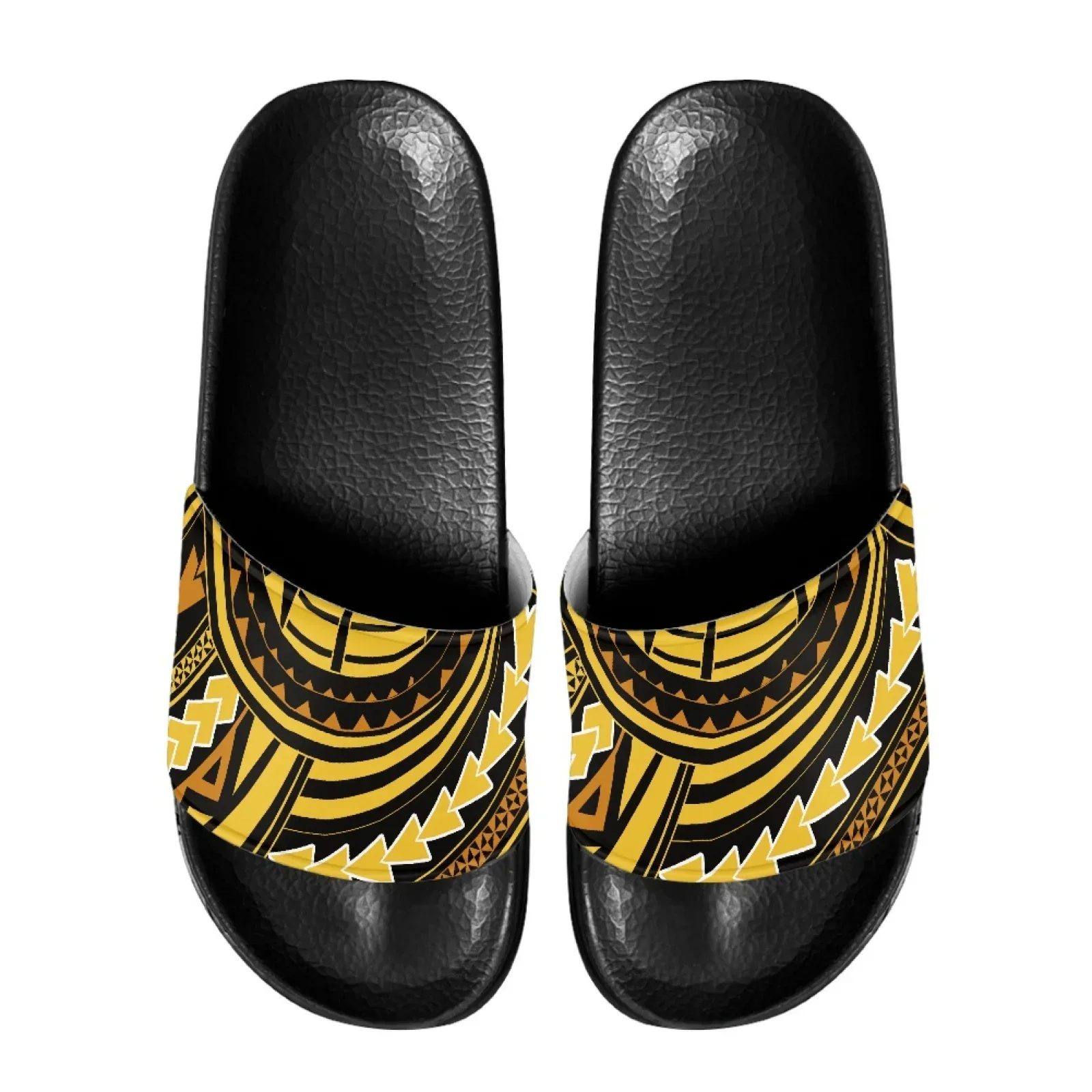 Polynesian Tribal Samoan Totem Tattoo Samoa Prints Men Outside Slippers Summer Beach Sandals Thick Sole Non-slip Slides Indoor