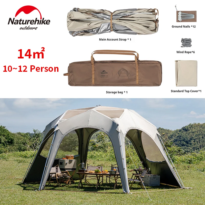 Naturehike Camping Sunshade Large Space Self-Supporting Quick Opening Tent Shelter 150D Black Coating Dome Canopy Portable Tarp