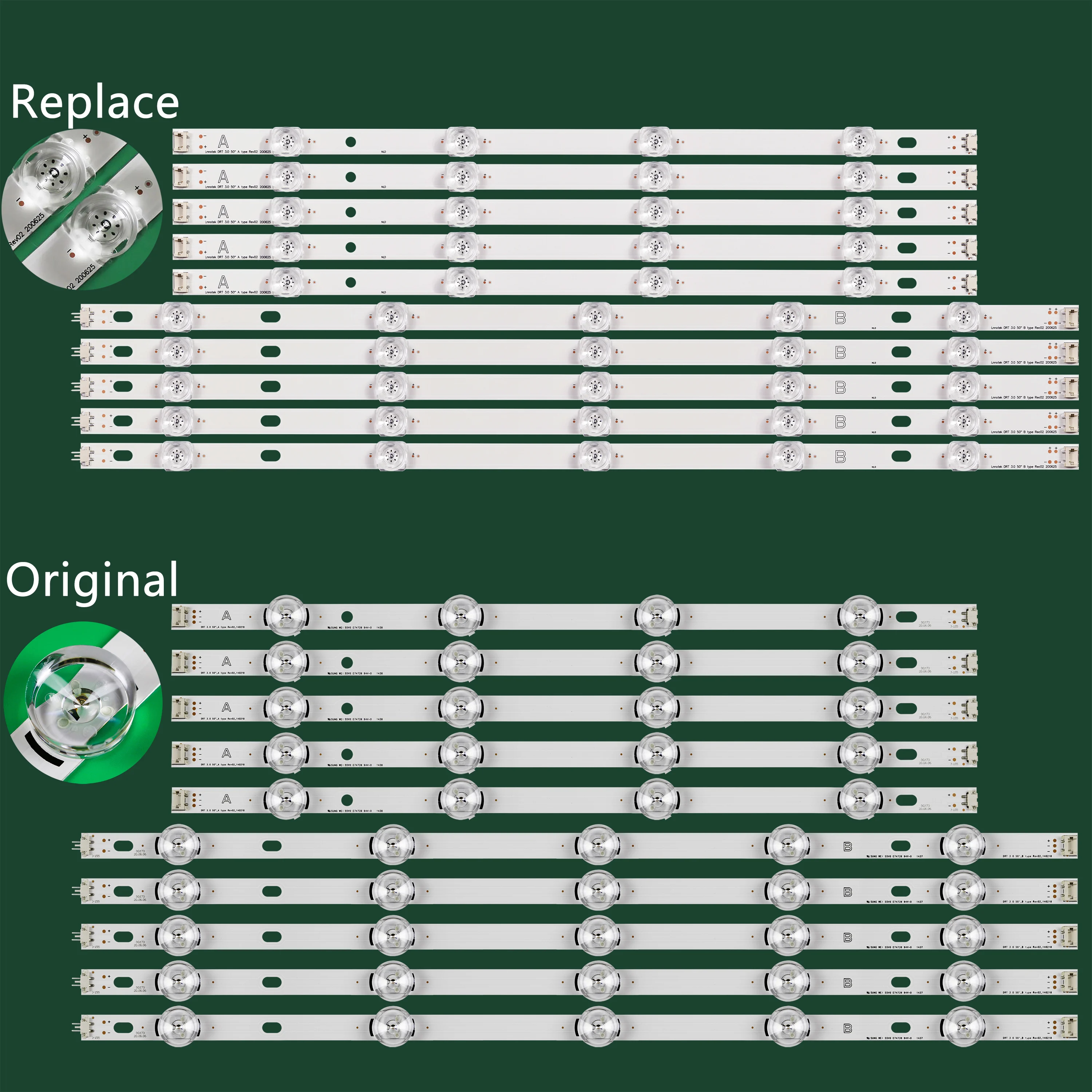 Strip LED untuk LG LG strip 5050lb582b 50LB631V 50LF5800 50LF650V 50LB5700-ZK T500HVJ03.3 T500HVJ03.3