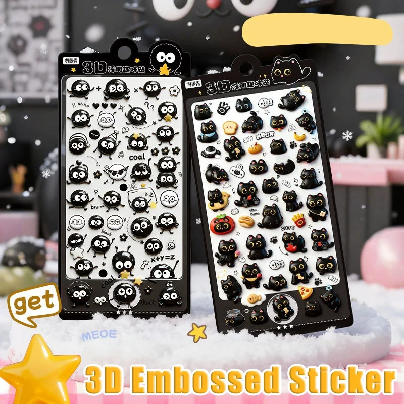 3D Relief Jelly Aufkleber Cartoon Tier Aufkleber Katze und Hunde Ästhetische Aufkleber DIY Telefon Fall Tagebuch Schreibwaren Aufkleber