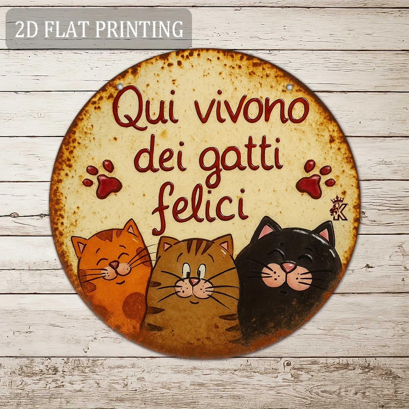 Happy Cat Metal Sig… - image