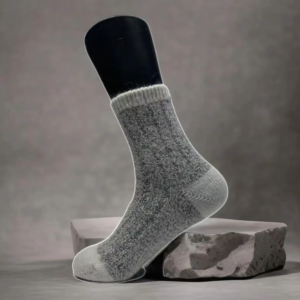 2025 new autumn and winter middle tube rabbit wool women's fashionable casual warm socks 6 pairs