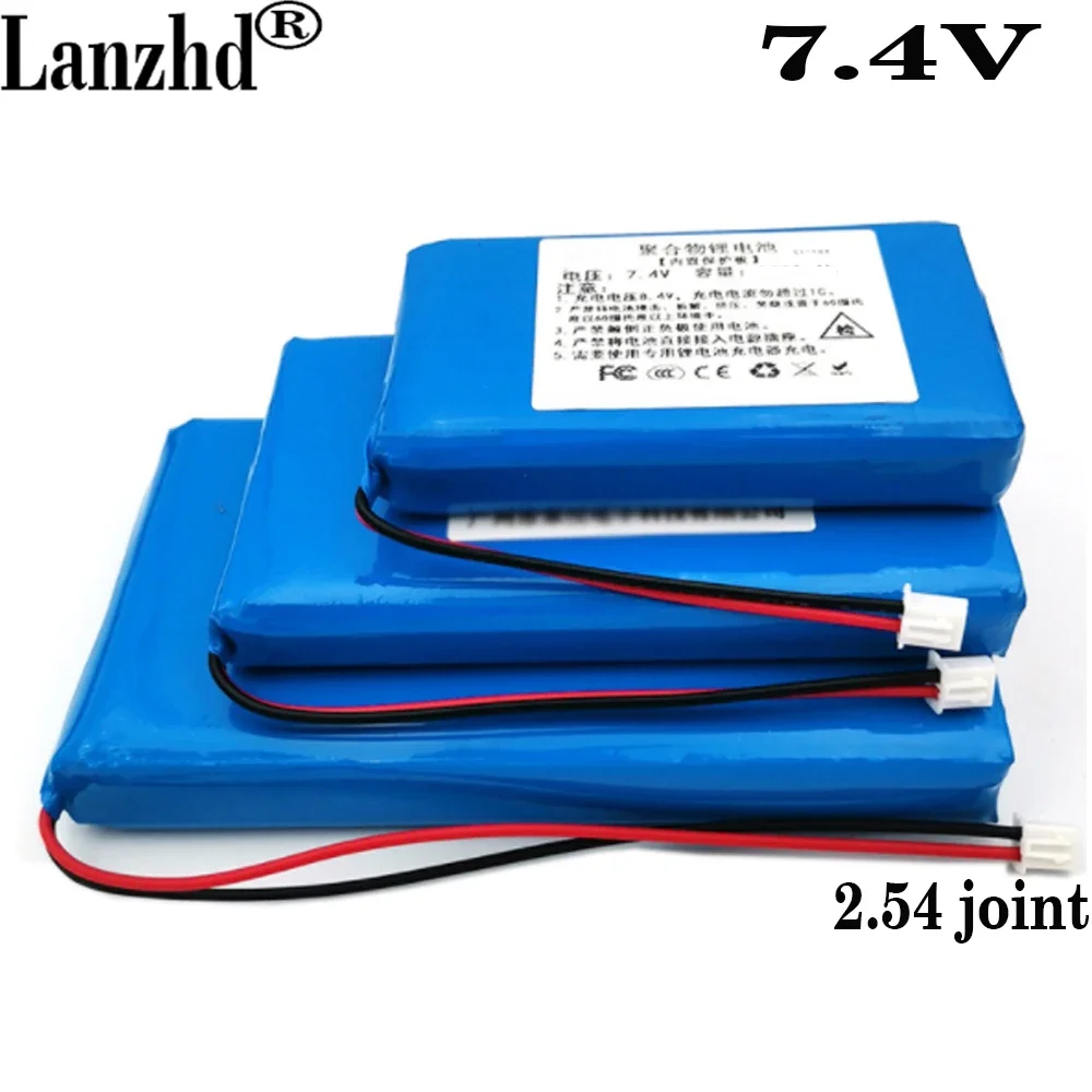 1-10PCS 2023 NEW 7.4v 3000mah Li polymer lithium battery li-po battery pack For stereo speaker 10*55*78mm 105578 with 2.54