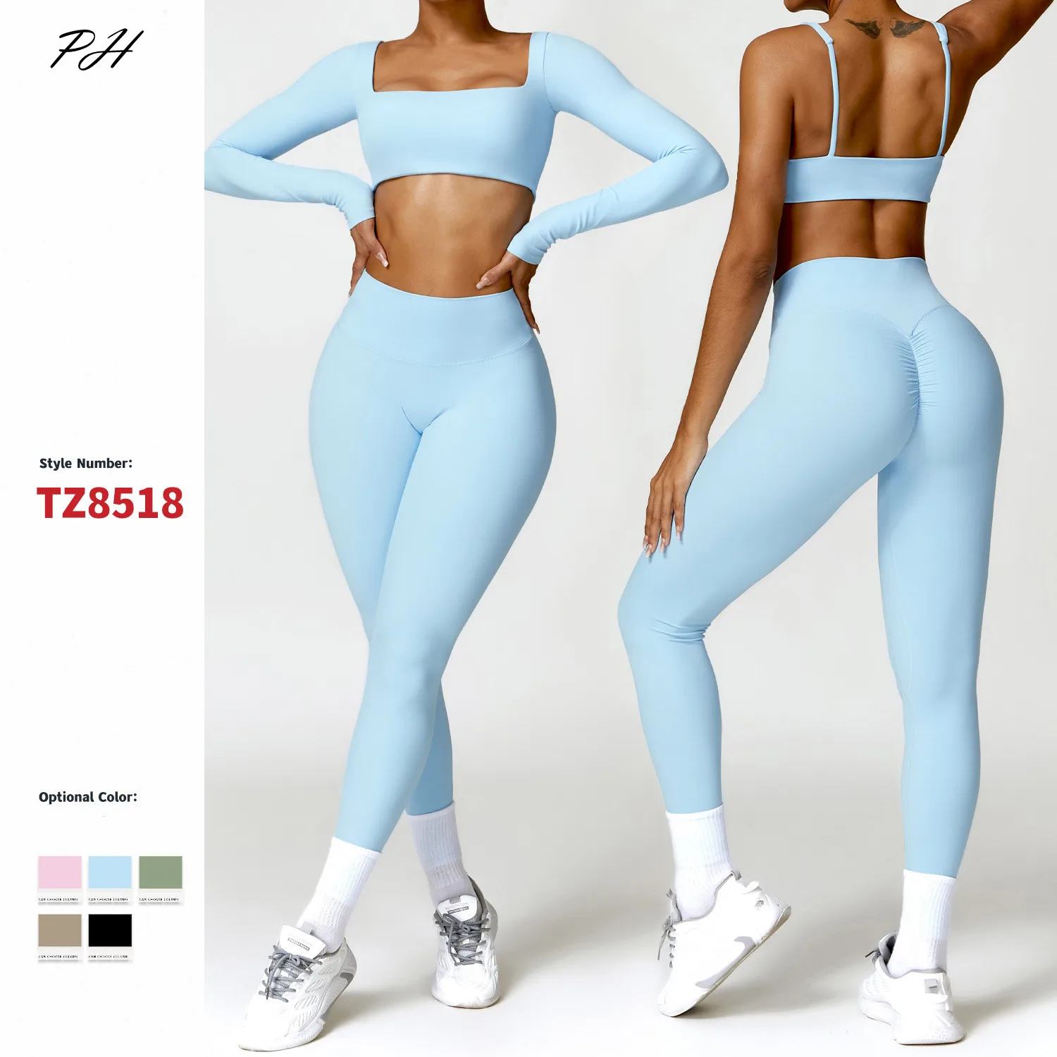 

Winter Nude Tight Yoga Set Women High Waist Quick Dry Running Sports Fitness Suit Long Sleeves T-shirt Sexy Bras Leggings Sets