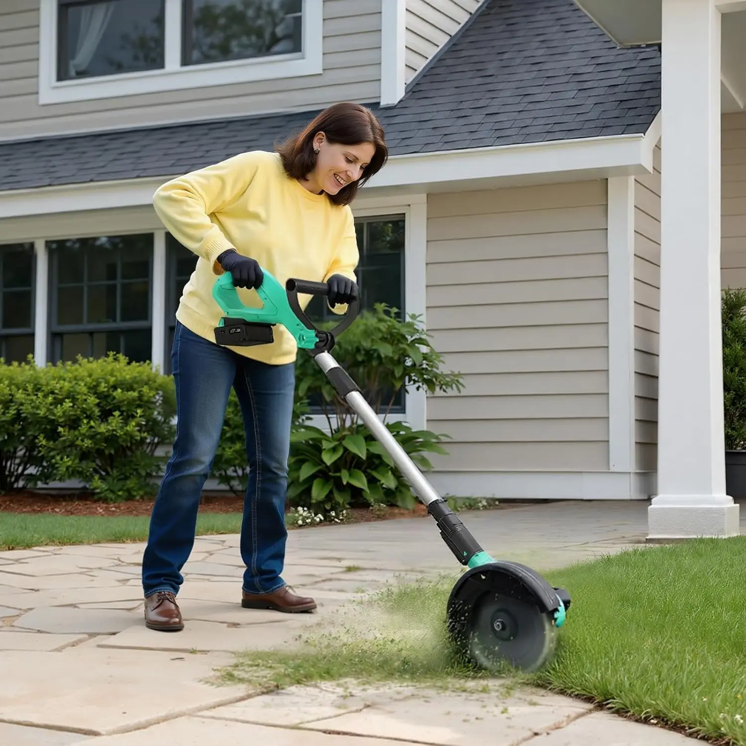 Out of StockNew 20V 9" Cordless Lawn Edger with 4.0Ah Battery & Charger, 3 Cutting Depths, Adjustable Handle, Brushless Electric Edger Lawn Tool for Sidewalk, Driveway