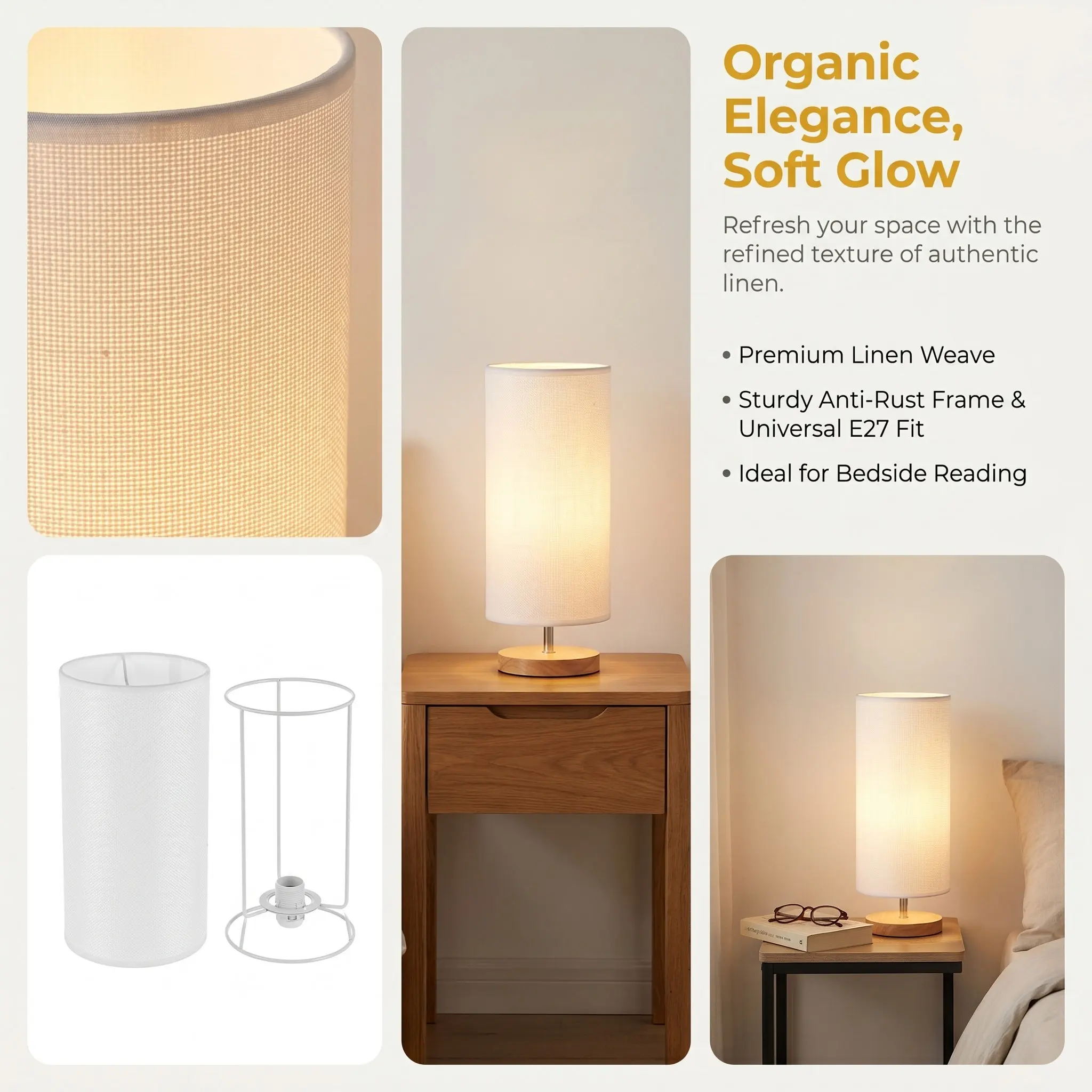 E27 Small Drum Lamp Shade Cloth Replacement Cover for Floor Wall Lamps Vintage Indoor Lighting Accessory