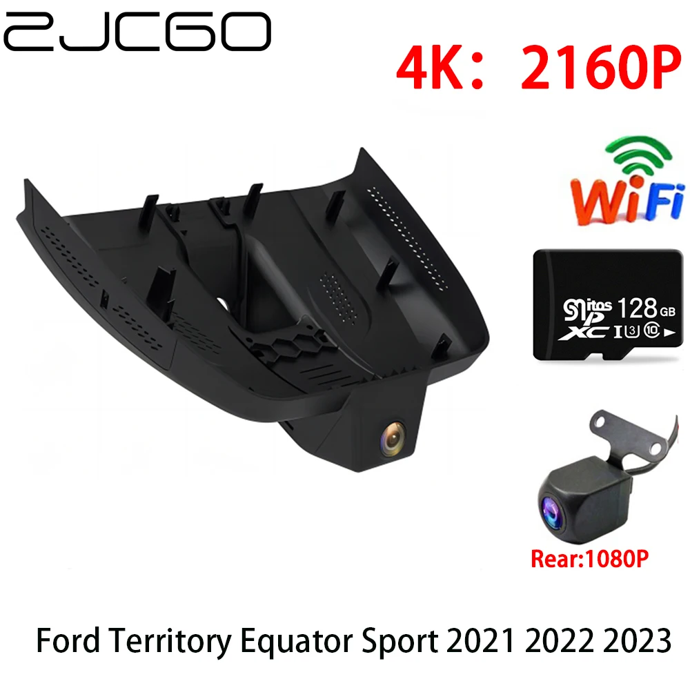 

ZJCGO 2K 4K Car DVR Dash Cam Wifi Front Rear Camera 2 Lens 24h Parking Monitor for Ford Territory Equator Sport 2021 2022 2023