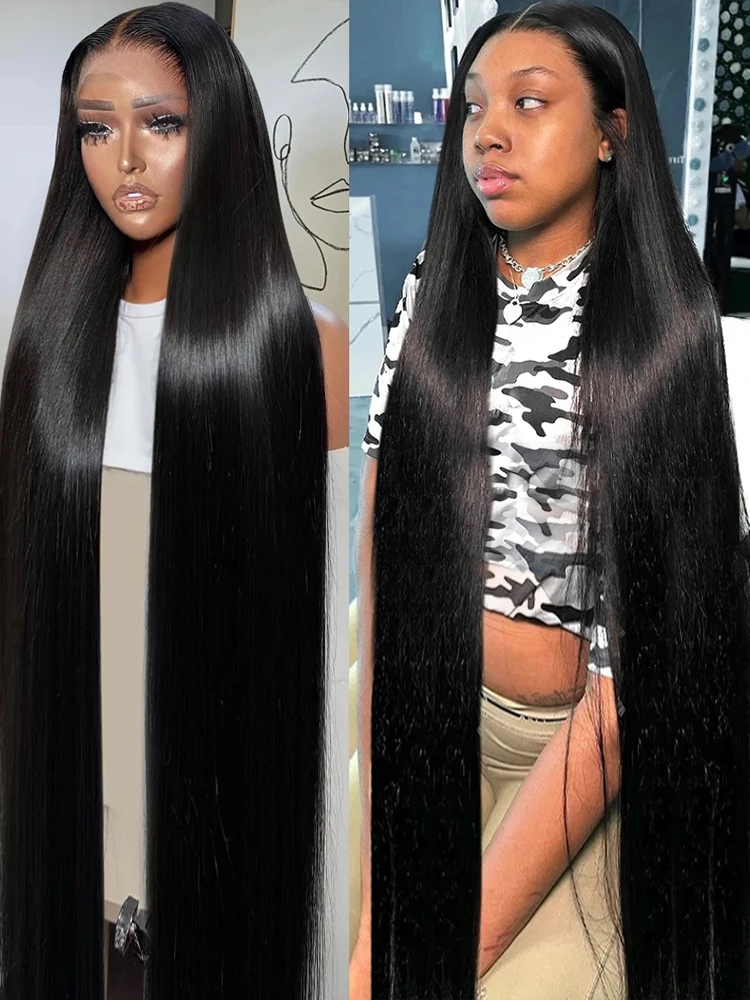 40 Inch Bone Straight Lace Front Wigs Brazilian 360 13x6 HD Lace Frontal Wigs Human Hair Glueless 7x5 Closure Wig For Women