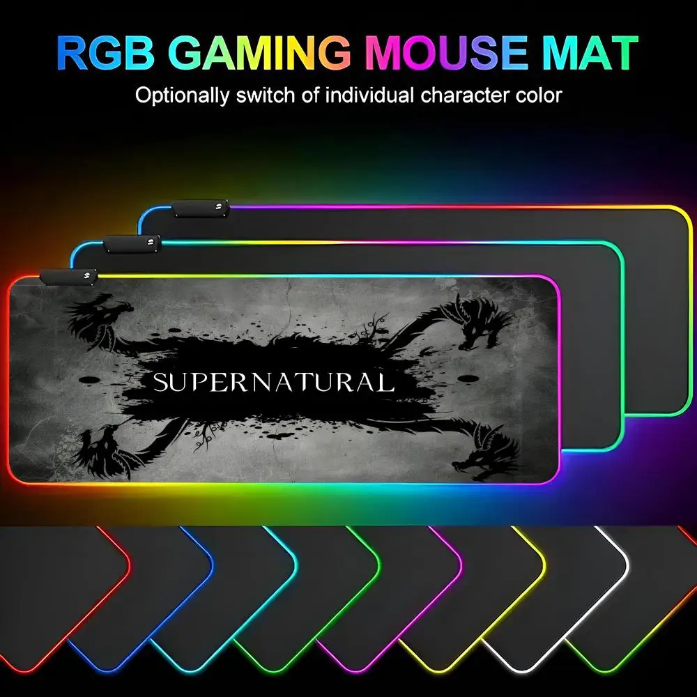 Supernatural Small Gaming  Mouse Pad Gamer RGB Deskmat Keyboard Mat Gaming Laptops LED Mousepad Desk Protector Anime Mause Mats