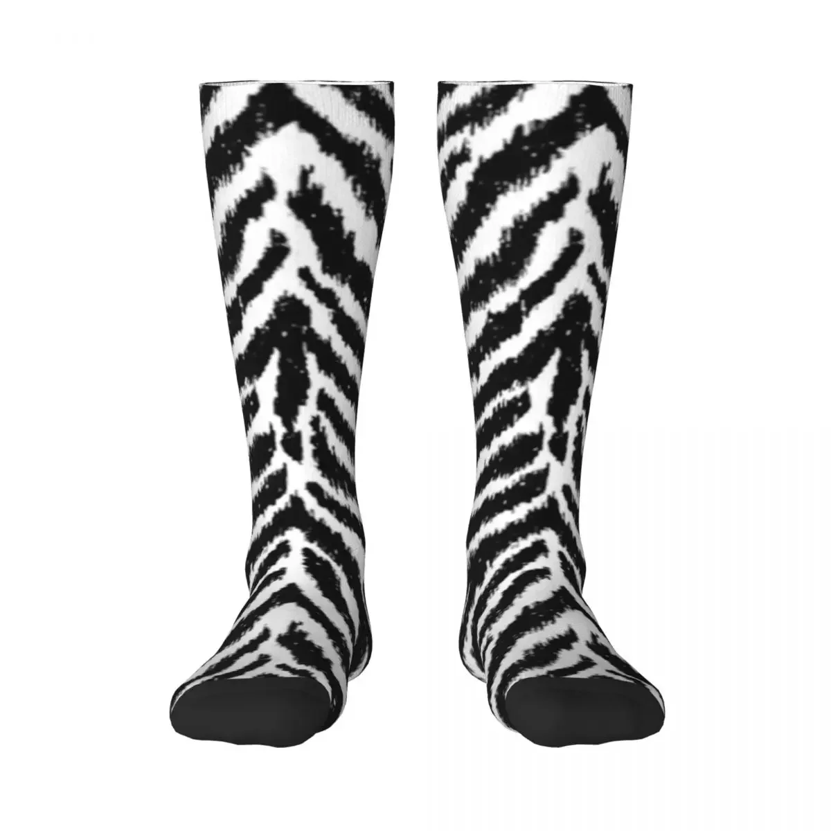 Zebra Print Socks Cool Zebras Skin Design Durable Indoor Mid Stockings Large Chemical Fiber Youth Decorative 