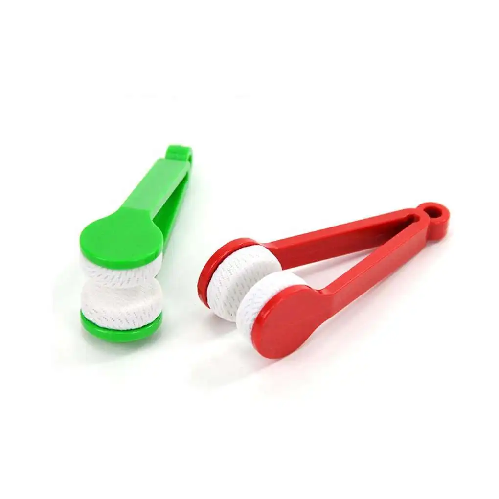 Portable Multifunction Microfiber Glasses Soft Brush Spectacles Cleaner Tool Random Color