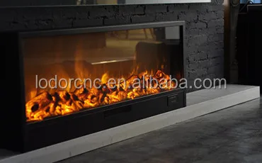 1500W Remote Control Electric Fireplace With LED Display Heated Steel Stainless Steel Recessed 1500mm For Indoor Use US AU Plug