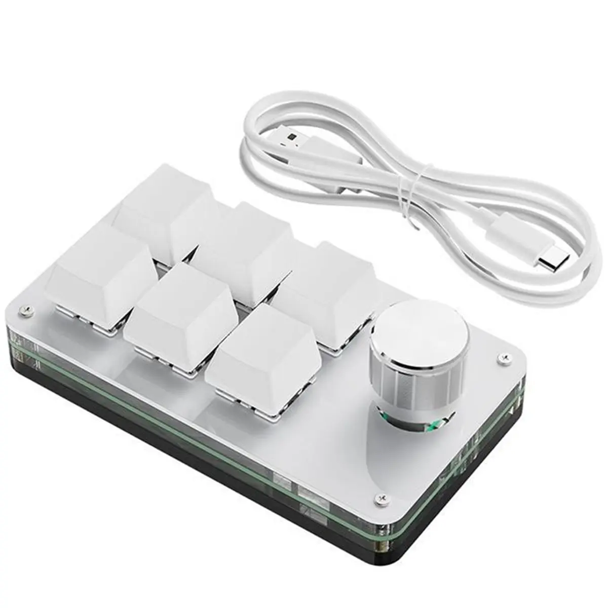 A85P Programmable Macro Keyboard, 6 Key Mechanical Gaming Keypad, Custom Knob KeyPad, Wired Programmable Keypad