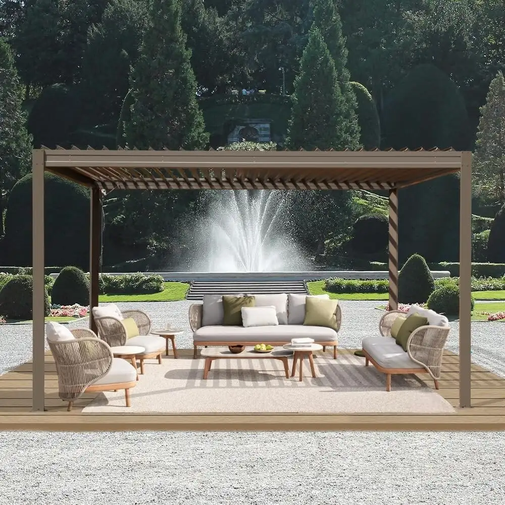 High Hardness Aluminum Gazebo Household Outdoor Garden Scenery Appreciation Pavilion High Cost Effectiveness Rainproof Pergola