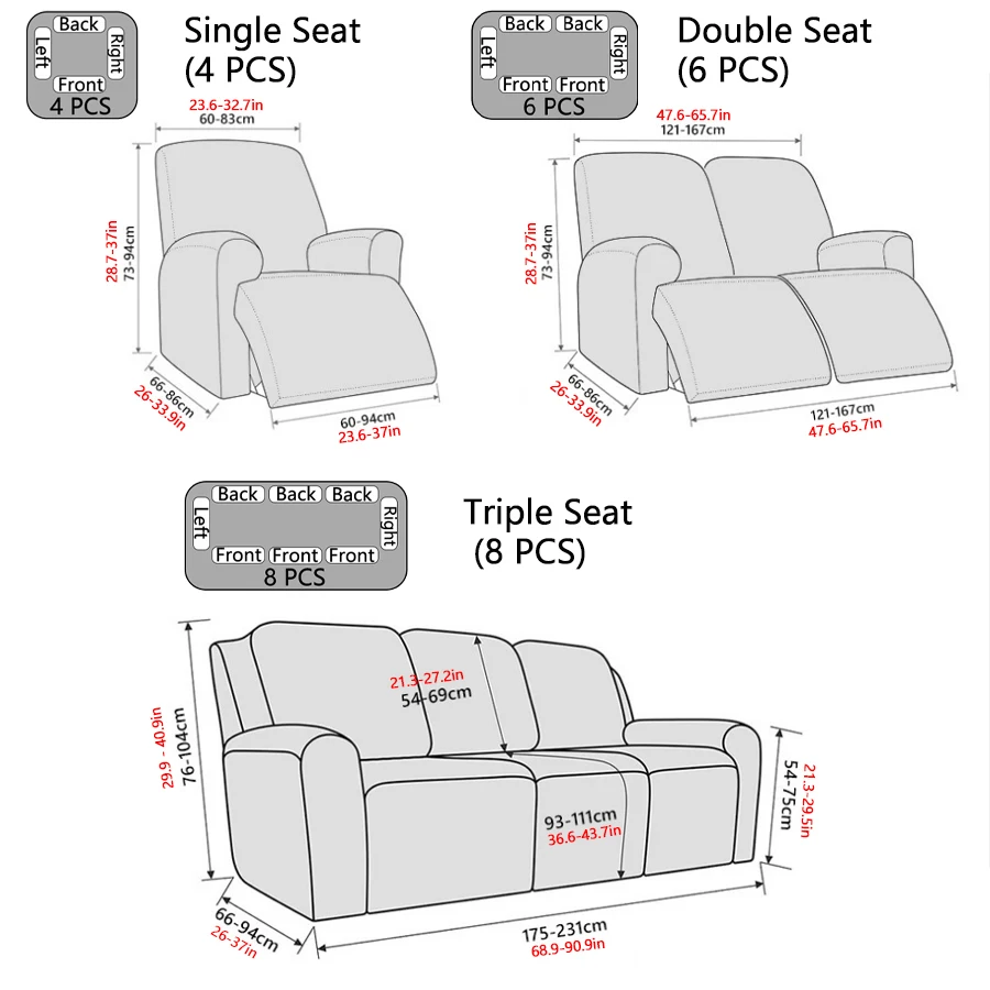 Imitation Milk Silk Printed Recliner Sofa Cover High Elasticity Easy to Install Decorative All Season Use Fits Various Occasions