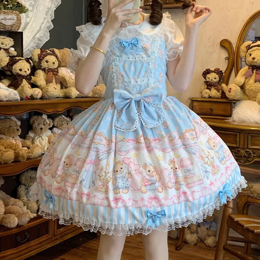 Tsubaki Sakurishi lolita original full doll collar genuine sweet lolita jsk dress daily cute model