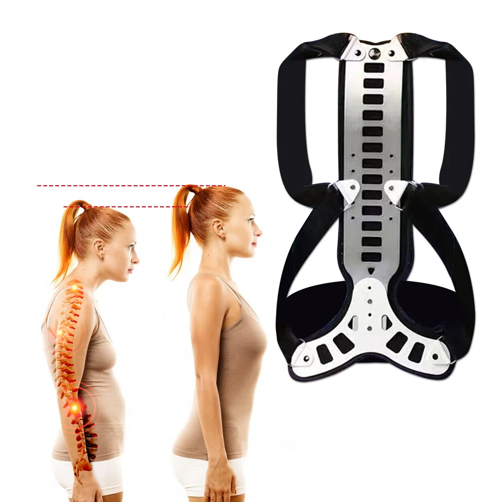 Alloy Posture Corrector Reinforced Belt Lumbar Column Vest Adjustable Back Support Strap Shoulder Spine Brace Neck Stretcher