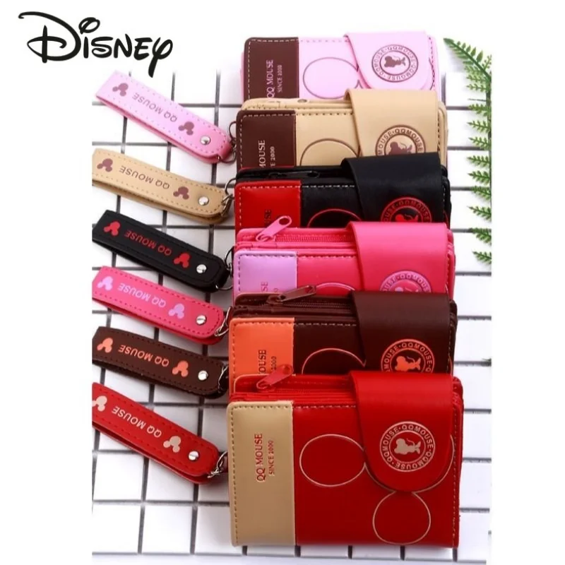 Disney Mickey New Women's Wallet Fashion High Quality Multi Card Student Zero Wallet Cartoon Simple Versatile Short Men's Wallet