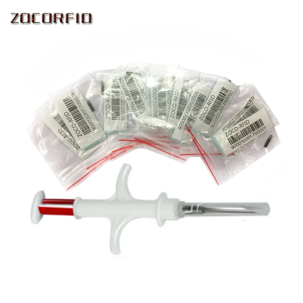 Customized Code ISO11784 FDX-B 2.12x12mm Animal Microchip Syringe ID implant pet chip needle vet RFID Injector