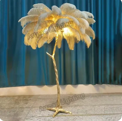 

Latest White Feather LED Floor Lamps Living Room Feather Lamps for Bedrooms Foot Switch Sofa Room Decor Standing Lamp