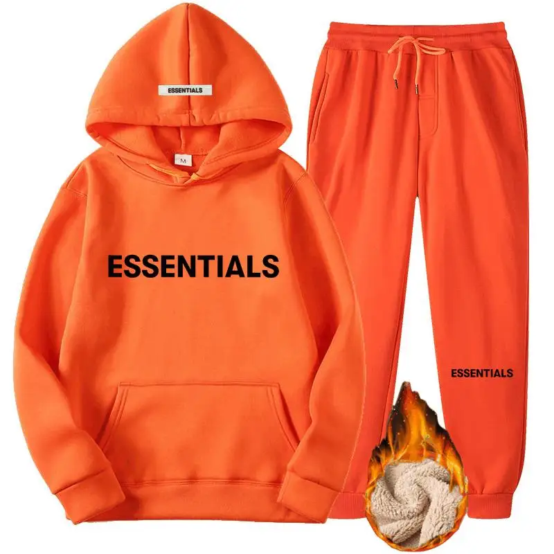 Essentials - hommes et femmes coton trempé Hoodie couple jogging sportswear PVD respirant streetwear automne hiver