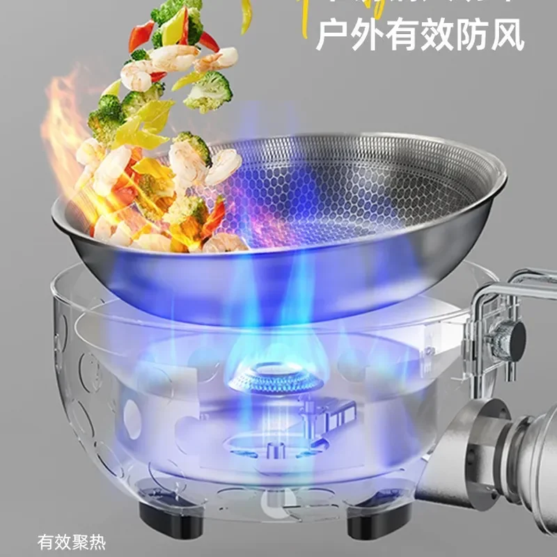 for Portable Outdoor Cassette Stove Multifunctional Integrated Pot for Camping Picnic Fishing Cooking Rice Stir-fry