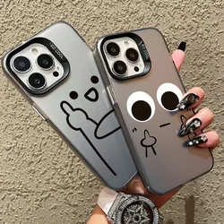 Custodia per Samsung A54 5G custodie Galaxy S24 S21 S23 FE S22 Ultra Plus A14 A34 A15 A35 A55 5G Cute Funny Line Drawing placcatura Cover