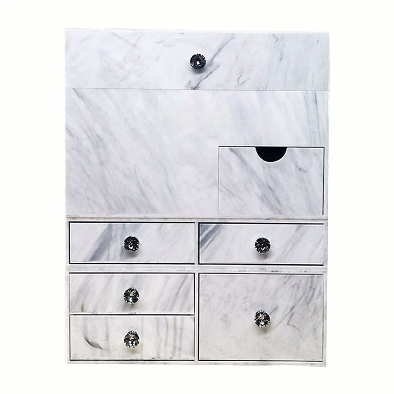 

Simple marble pattern multi-functional storage box desktop dresser large capacity integrated drawer lipstick makeup brush