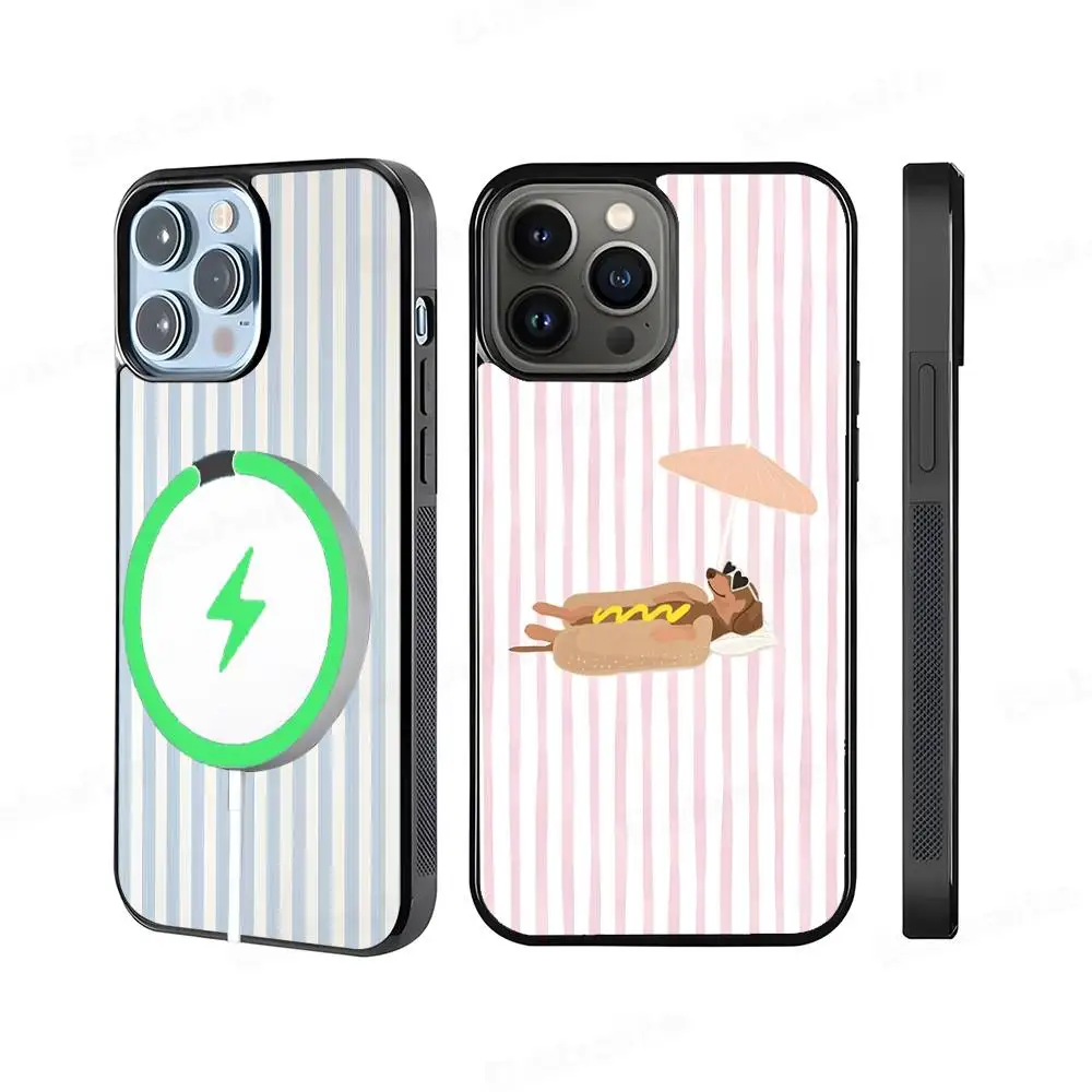 

Dachshund Black Stripe For Phone Case For IPhone 17 Air 16 15 14 13 12 11 Pro Max Plus For Wireless Charge Cover
