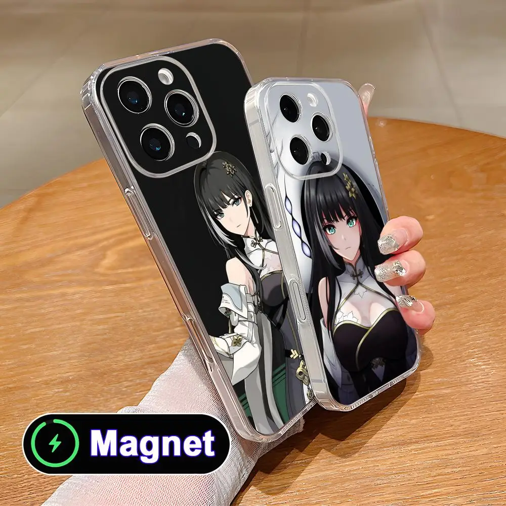 

Wuthering Waves Baizhi Phone Case for iPhone 17 16 15 14 13 12 11 Air Pro Max Plus Mini Soft TPU Clear Magsafe Cover