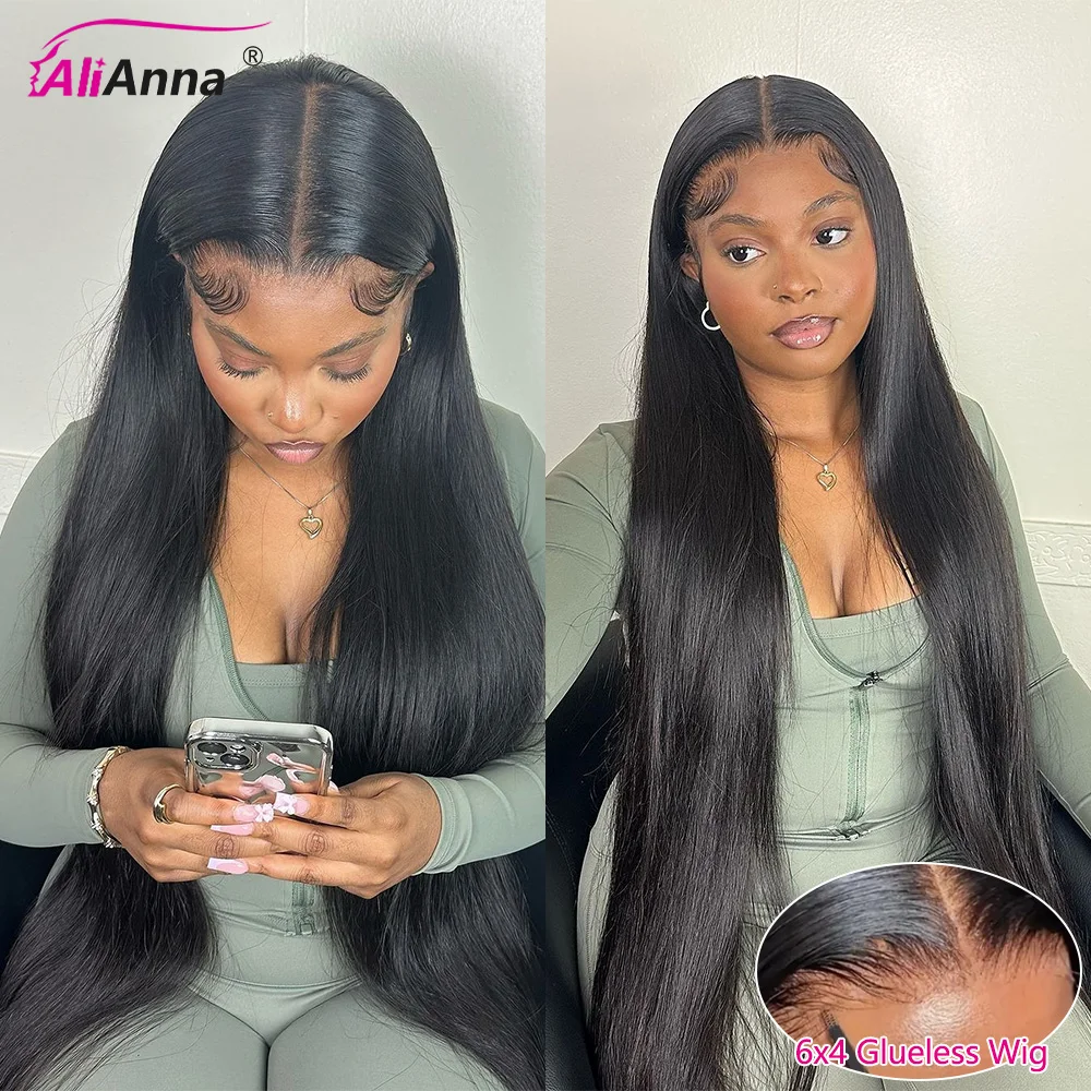 6X4 Straight Glueless Wigs Human Hair Ready To Wear Go Human Hair Wigs 30 Inch Brazilian Pre Cut Lace Closure Wig Human Hair Wig