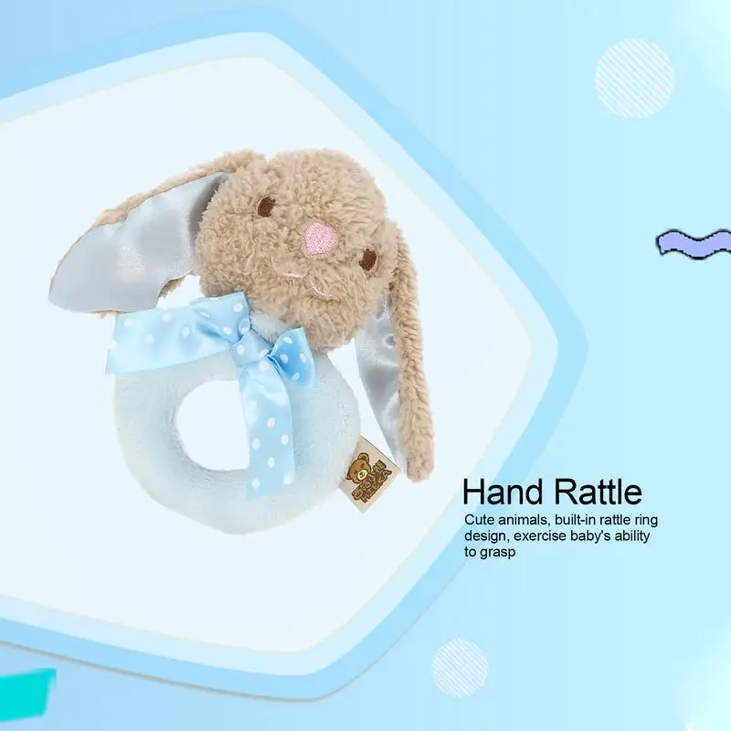 Hochet lapin en peluche doux et câlin pour bébés garçons et filles, jouet de voyage, léger, décroissant les mains