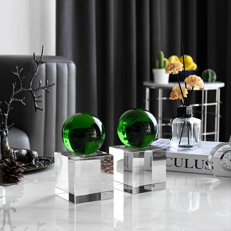 Manufacturer light luxury crystal bookbaffle model room desktop creative living room wine cabinet home gift crystal ball