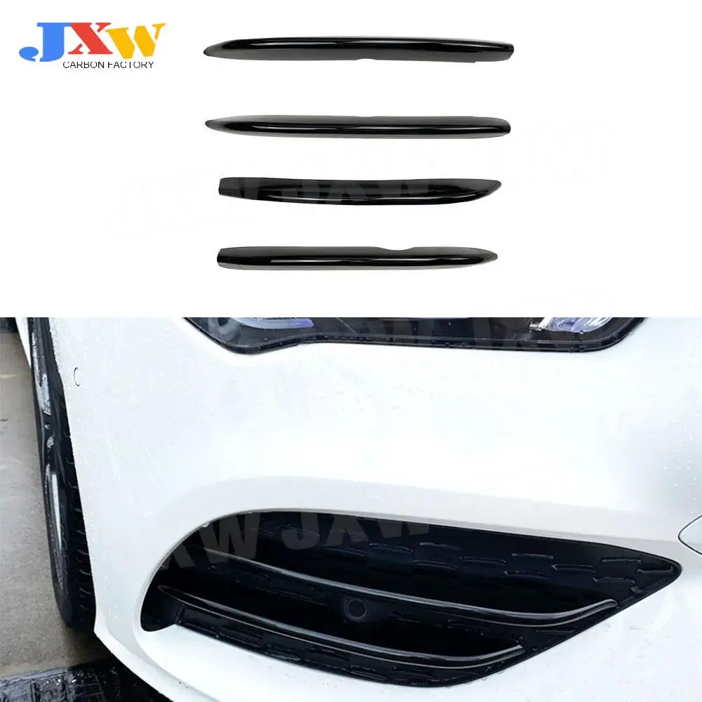 

4Pcs for Mercedes Benz W118 C118 CLA200 260 2020+Front Bumper Grille Cover trim decoration Car Chrome Styling Accessory Foglamp