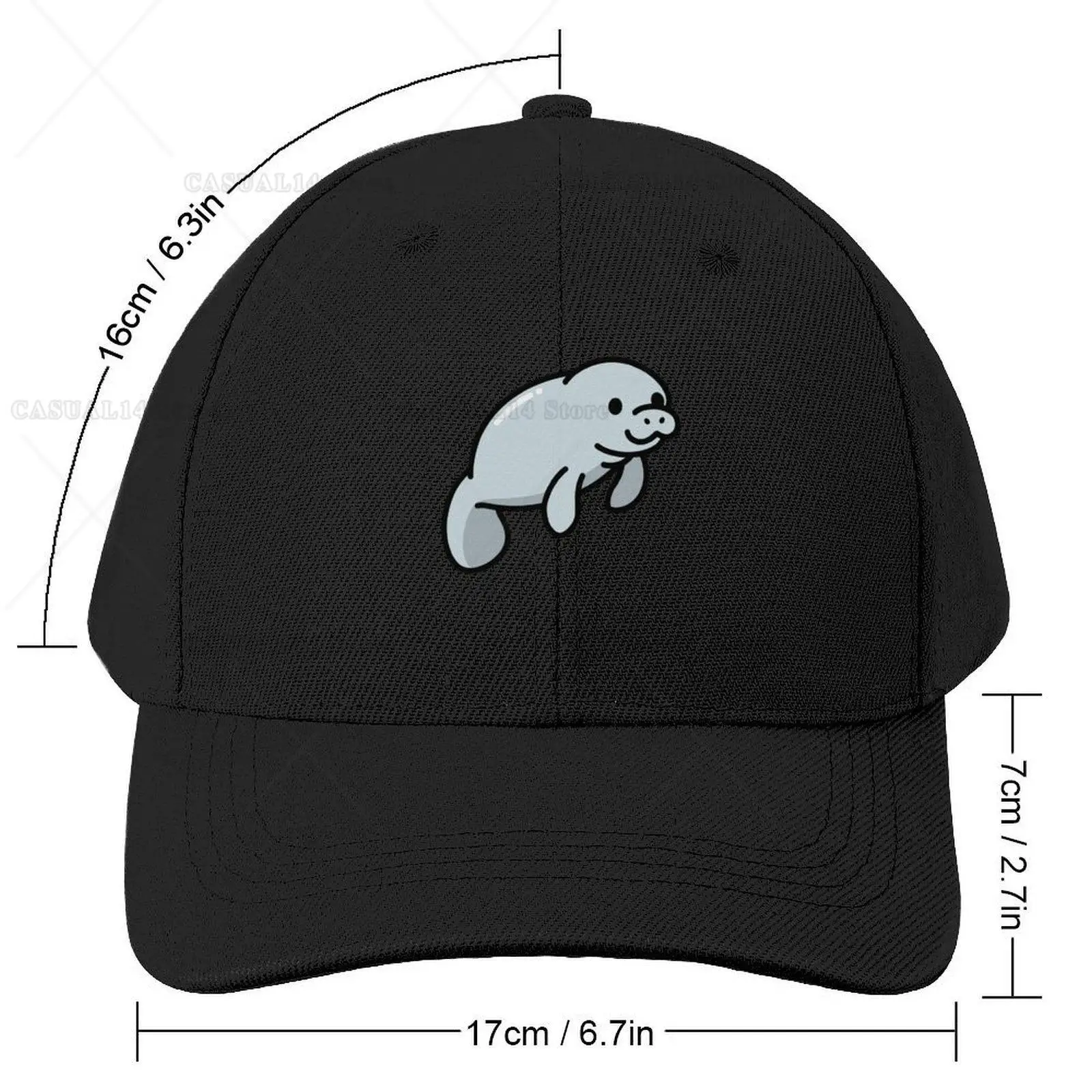 Manatee Baseball Cap Hat Baseball Cap Beach Outing Fashionable Boy Child Women'S Trucker Hat One Size