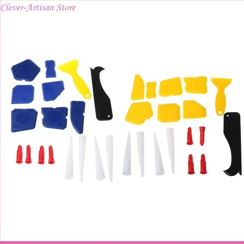 E06B Scraper Caulk Tools Glass Scraper Stainless Finisher Sealant Scraper Remove Scraper Grout 17pcs