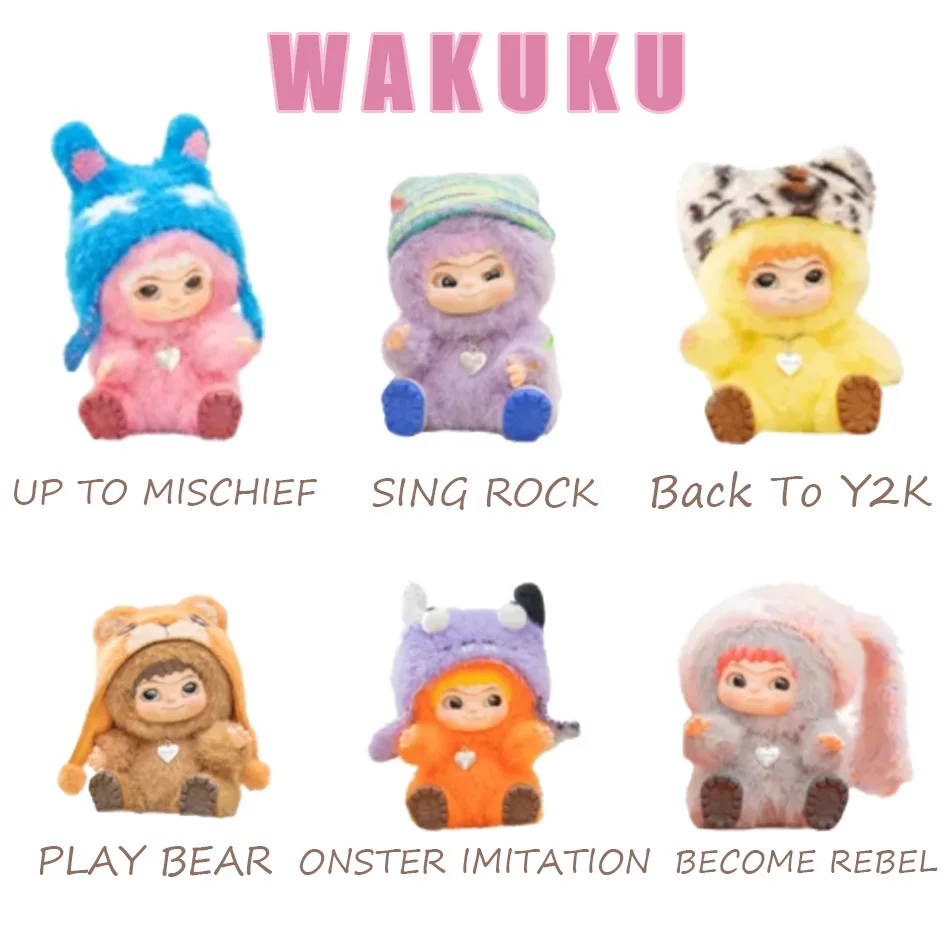 New Trendy blind boxes Cute Wakuku Action Figure Mystery Box Car Home Decoration Toys for Kids