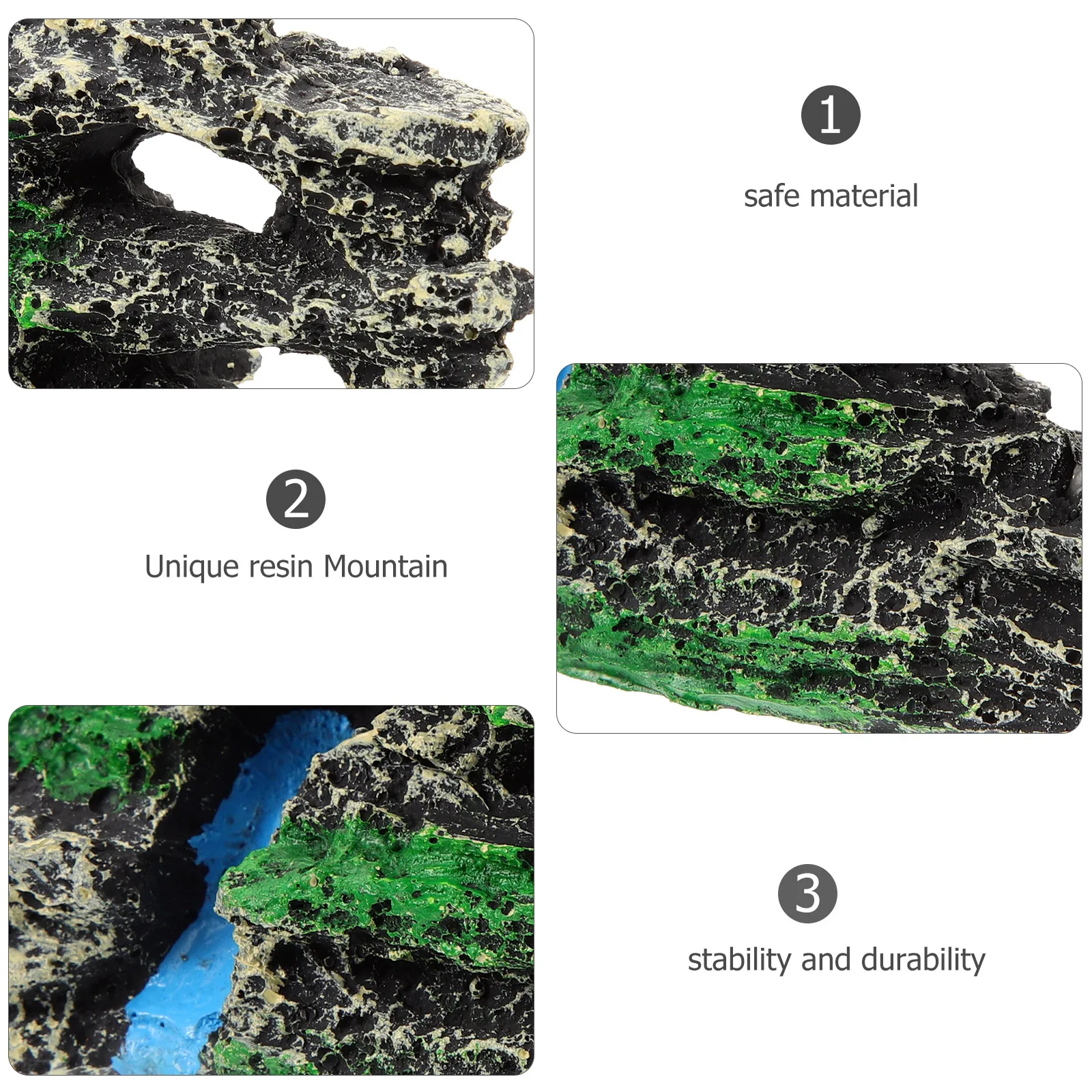 

NOLITOY Fish Tank Decoration Resin Aquarium Plants Mountain Rockery Large Tall Hideout House for Shrimp and Fish