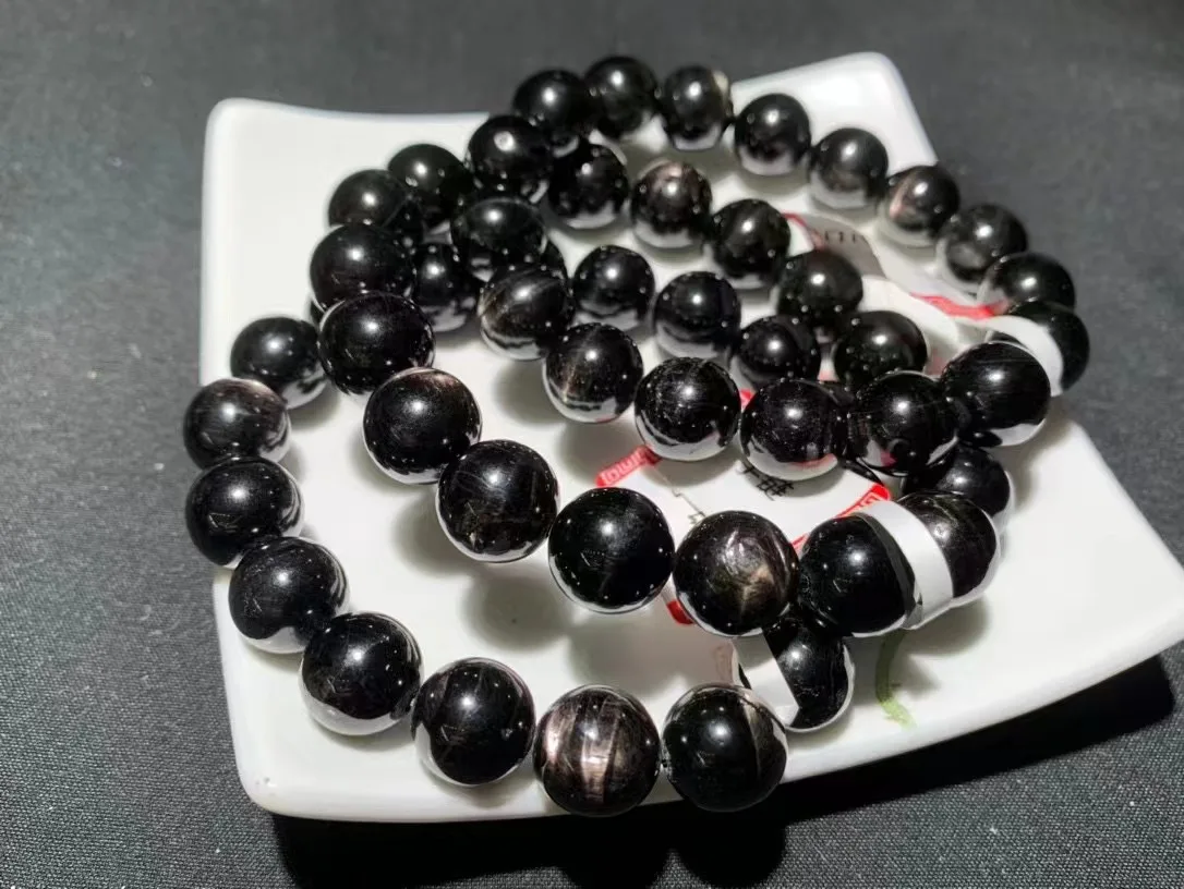 Unit One Bracelet 11mm To 11.5mm Good Quality Natural Hypersthene Crystal Healing Bead Bracelet