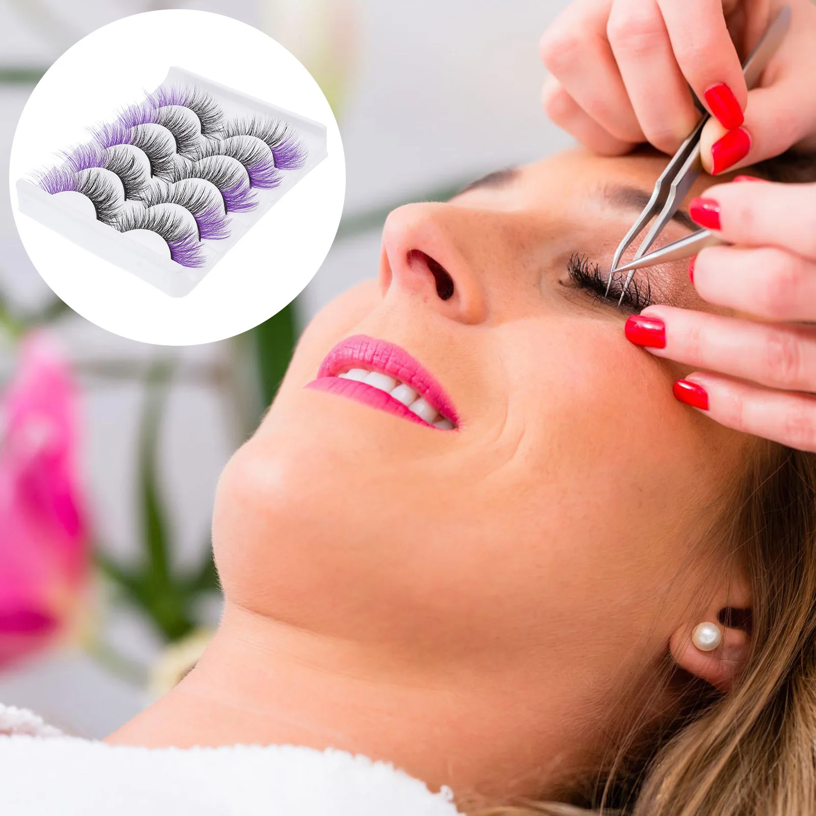 5 Paar natürliche falsche Wimpern für Frauen, leicht, bequem, wiederverwendbar, Wimpernverlängerung, gefälschte Wimpern, Augen-Make-up, Volumen