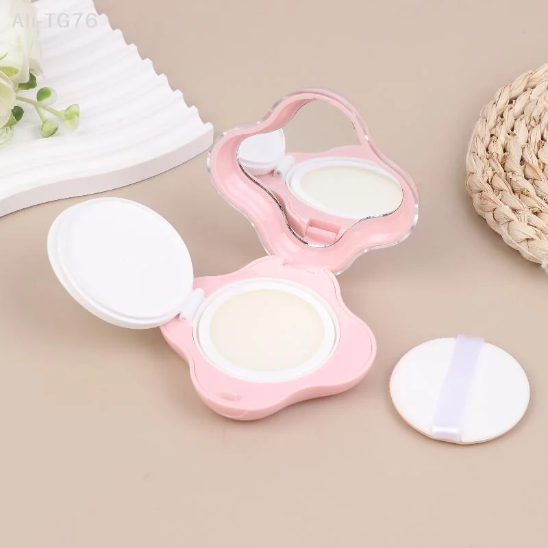 ミニエアクッションファンデーション DIY ボックスポータブルかわいい空のパフミラー付き BB クリーム化粧品メイクアップケースコンテナスポンジ付き 1