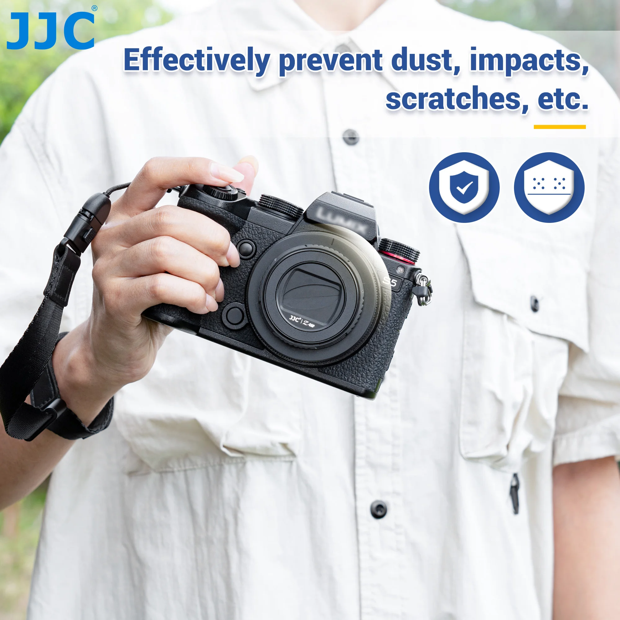 JJC واقي غطاء العدسة المفتوح والإغلاق التلقائي لعدسة Panasonic Lumix S 26mm F8 (Leica L) S-R26 غطاء العدسة الأوتوماتيكي